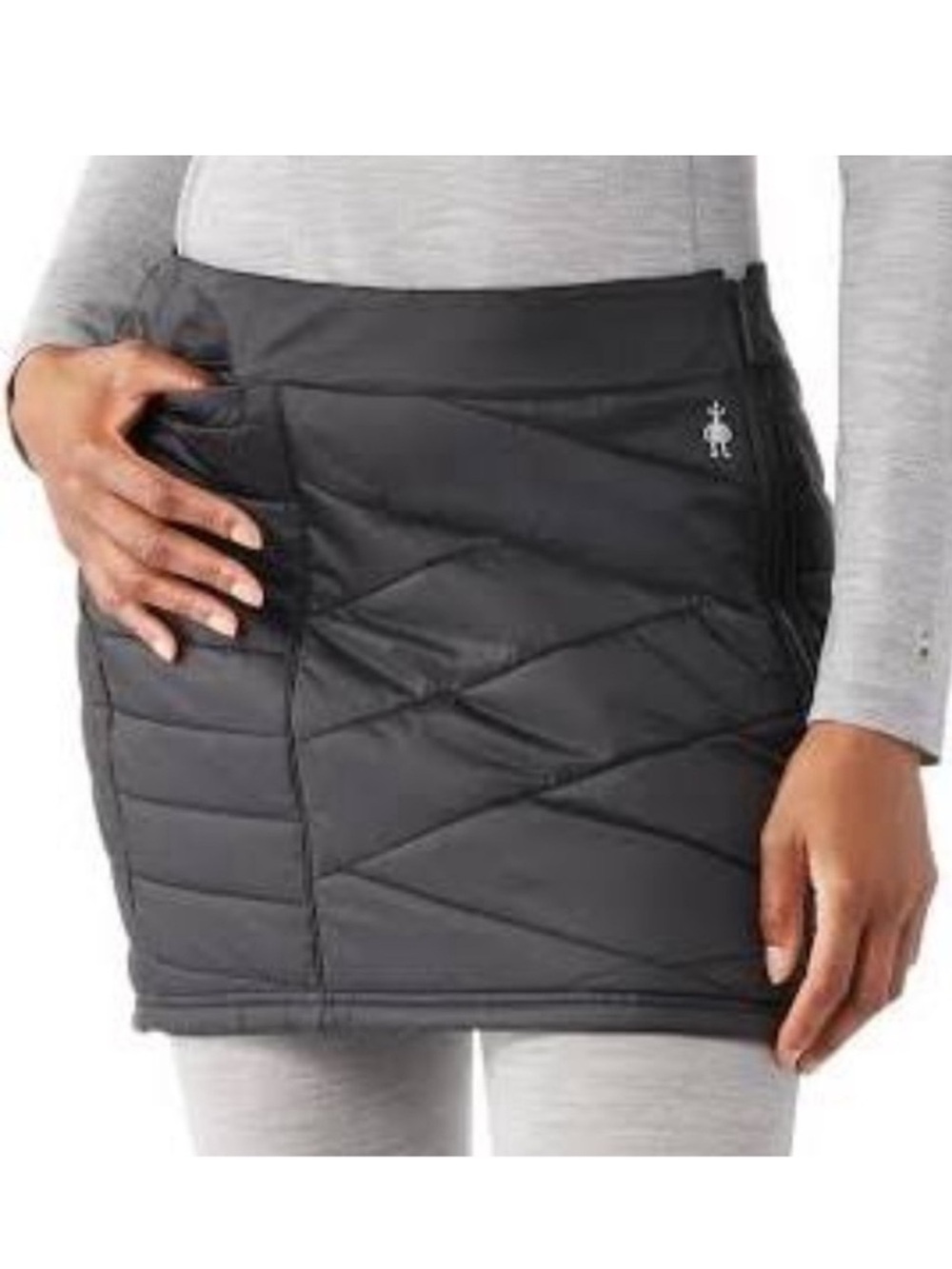 Smartwool Smartloft Quilted Insulated Puffer Skirt Black Asymmetrical Full Zip